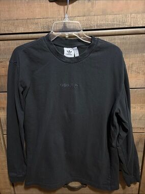 adidas Black Long Sleeve Crewneck with Subtle Logo